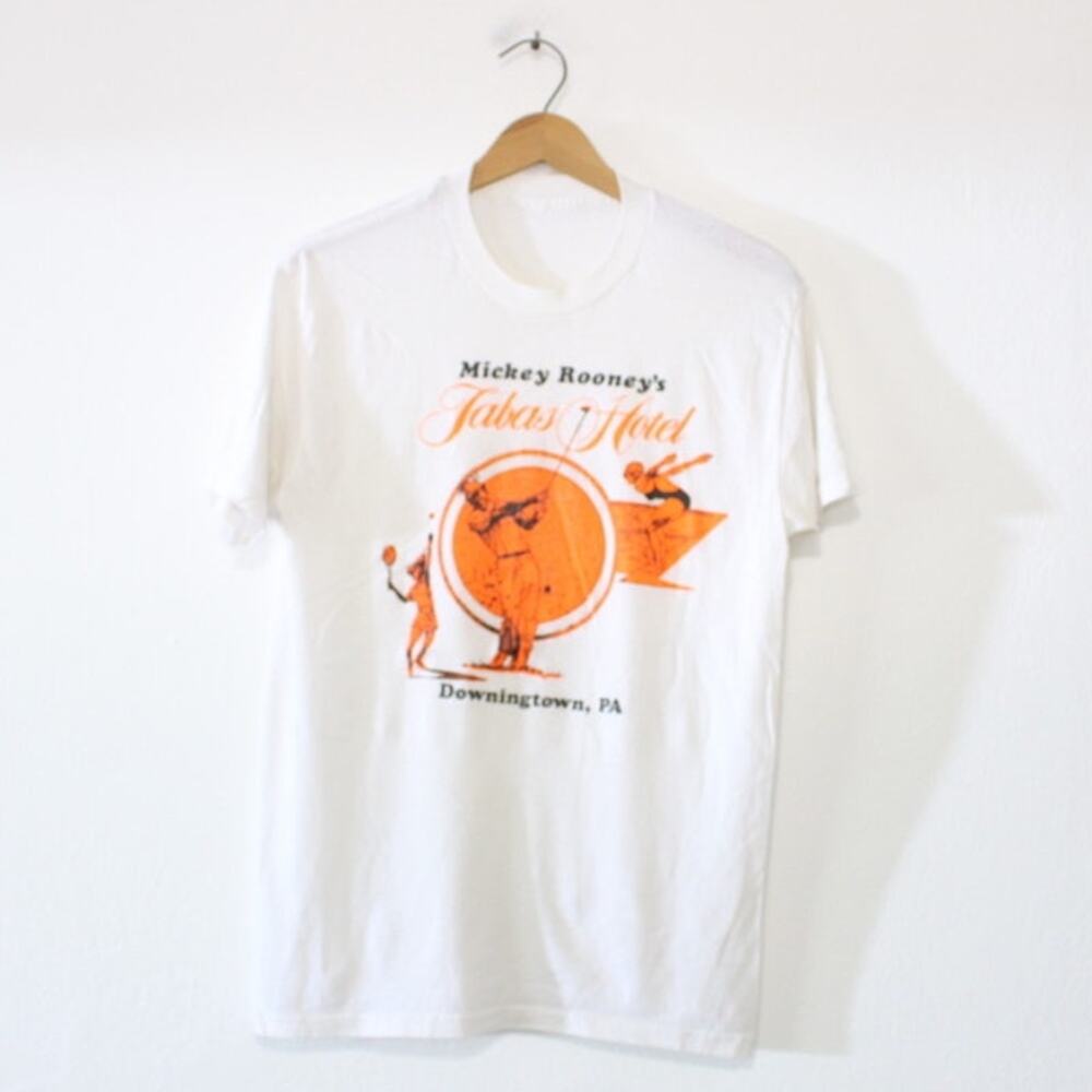 Vintage 80s Mickey Rooney’s Tabas Hotel White T-Shirt Men’s Small PA